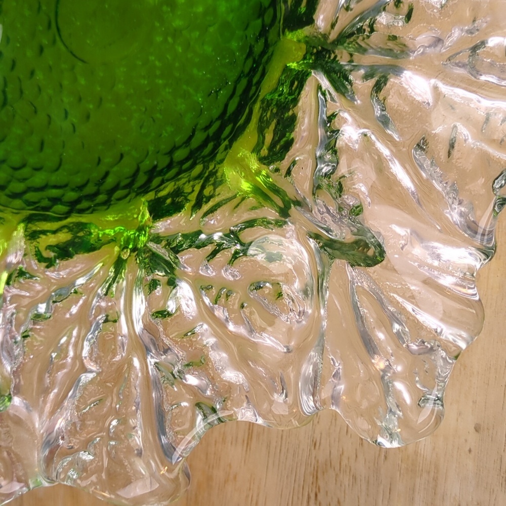 Humppila Finnish Glass Platter Signed, Designer Pertti Santalahti Vintage 1970s - Picture 4 of 12